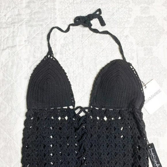 Lisa Maree Black Crochet One Piece Swimsuit - Picture 3 of 8